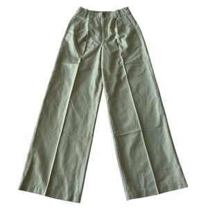 Madewell The Harlow Wide Leg Pant In Drapey Twill size 00 In Vintage Khaki